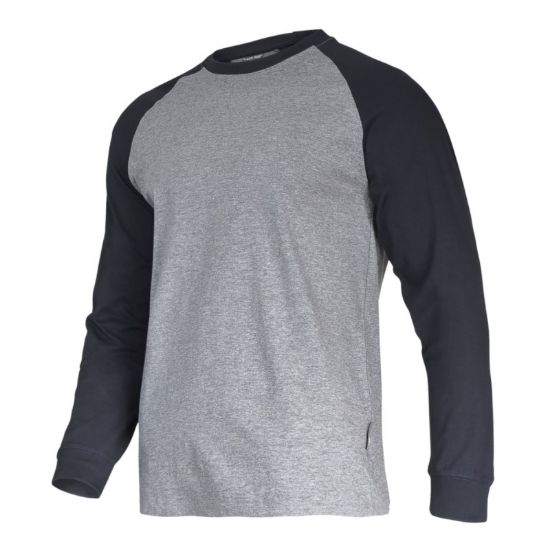 Imagine TRICOU BUMBAC CU MANECA LUNGA / GRI-NEGRU - S