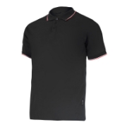 Imagine TRICOU BUMBAC POLO SUBTIRE / NEGRU - L