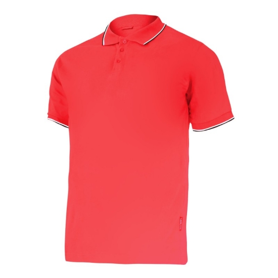 Imagine TRICOU BUMBAC POLO SUBTIRE / ROSU - S
