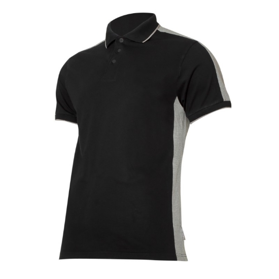 Imagine TRICOU BUMBAC POLO MULTICOLOR / NEGRU-GRI - 3XL