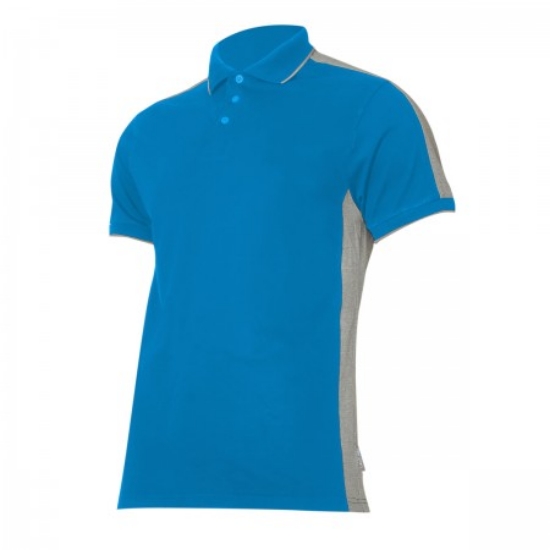 Imagine TRICOU BUMBAC POLO MULTICOLOR / TURCOAZ-GRI - M