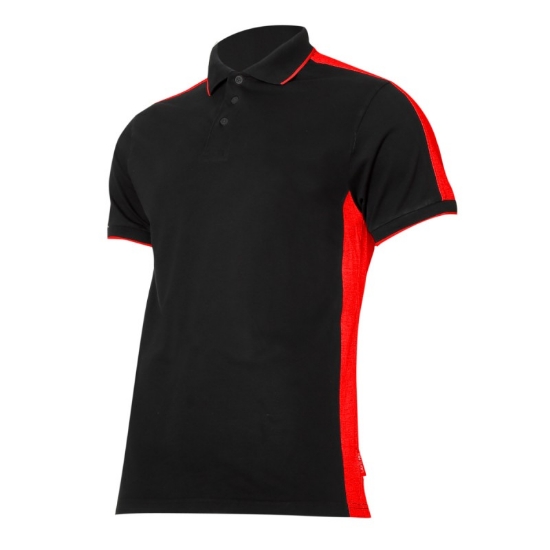 Imagine TRICOU BUMBAC POLO MULTICOLOR / NEGRU-ROSU - 3XL