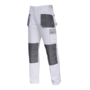 Imagine PANTALON LUCRU MEDIU-GROS BUMBAC / ALB - S/48