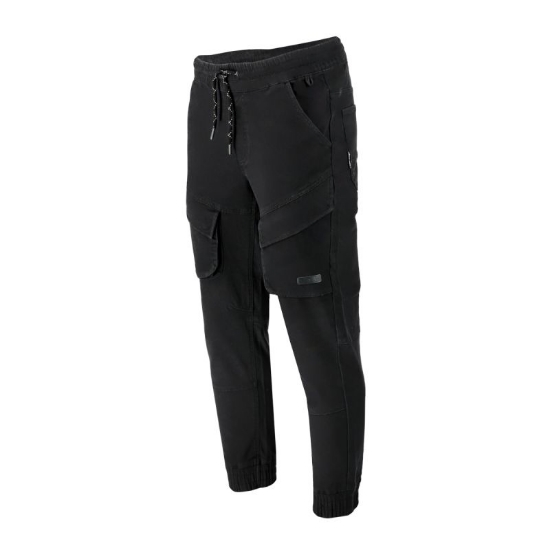 Imagine PANTALON ELASTIC CU SNUR SI MANSETE / NEGRU - XL