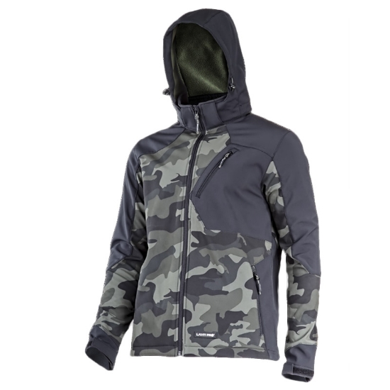 Imagine JACHETA ELASTICA CU GLUGA / CAMUFLAJ VERDE-NEGRU - L