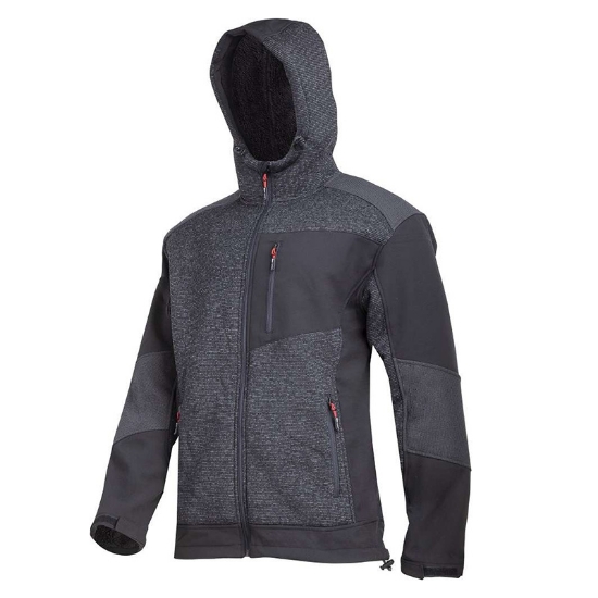 Imagine JACHETA ELASTICA TIP-SHERPA CU GLUGA / NEGRU - M