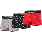 Imagine SET 3 BOXERI BARBATI CU MODEL NEGRU-GRI-ROSU - S