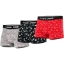 Imagine SET 3 BOXERI BARBATI CU MODEL NEGRU-GRI-ROSU - L