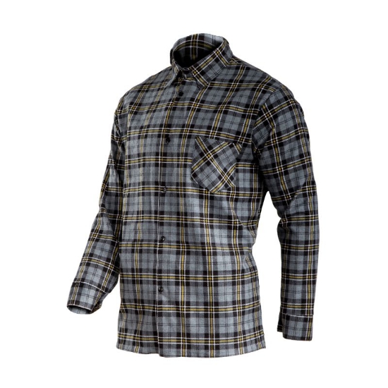 Imagine CAMASA FLANEL CU CAROURI GROASA / GRI - S