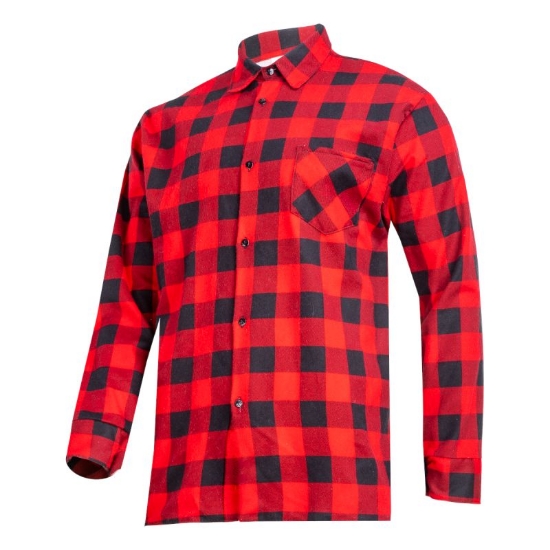 Imagine CAMASA FLANEL CU CAROURI / ROSU - 3XL/H-194