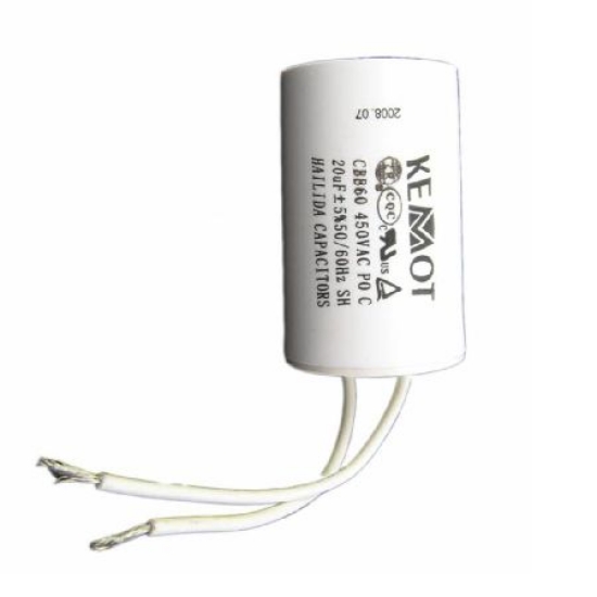 Imagine CONDENSATOR MOTOR CU FIR CONECTOR - 20.00UF / 450V
