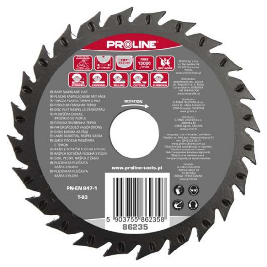 Imagine DISC RASPEL CIRCULAR PLAT / FRONTAL-LATERAL - 230MM