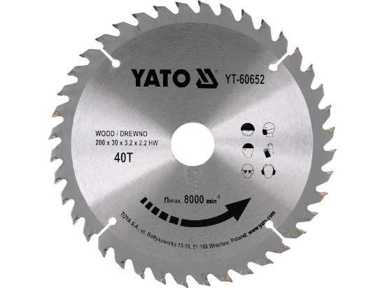 Imagine DISC CIRCULAR PT LEMN TCT, 200X40TX30MM