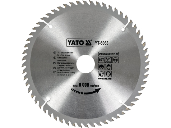 Imagine DISC CIRCULAR PT LEMN TCT, 210X60TX30MM