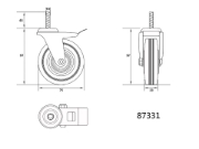 Imagine ROATA MOBILA PE FILET CU OPRITOR 75MM
