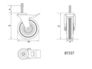 Imagine ROATA MOBILA PE FILET CU OPRITOR 200MM