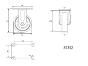 Imagine ROATA DE CARUCIOR FIXA 75X21X104MM 30KG