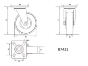 Imagine ROATA CAUCIUCATA CARUCIOR 75MMX23MM