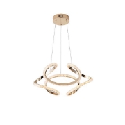 Imagine Lampa suspendată din aluminiu rotund LED 24W 1900Lm 3000K Ø500X1200mm aurie Arte Illumina Saturn