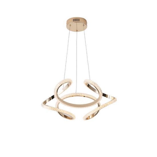 Imagine Lampa suspendată din aluminiu rotund LED 24W 1900Lm 3000K Ø500X1200mm aurie Arte Illumina Saturn