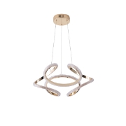Imagine Lampa suspendată din aluminiu rotund LED 24W 1900Lm 3000K Ø500X1200mm aurie Arte Illumina Saturn