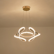 Imagine Lampa suspendată din aluminiu rotund LED 24W 1900Lm 3000K Ø500X1200mm aurie Arte Illumina Saturn