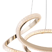 Imagine Lampa suspendată din aluminiu rotund LED 24W 1900Lm 3000K Ø500X1200mm aurie Arte Illumina Saturn