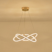 Imagine Lumină suspendată din aluminiu rotund LED 38W 3000Lm 3000K Ø500X1200mm aurie-transparentă Arte Illumina Saturn
