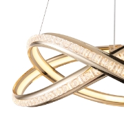 Imagine Lumină suspendată din aluminiu rotund LED 38W 3000Lm 3000K Ø500X1200mm aurie-transparentă Arte Illumina Saturn