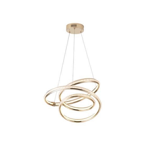 Imagine Lumină suspendată din aluminiu rotund LED 38W 3000Lm 3000K Ø500X1200mm aurie Arte Illumina Saturn