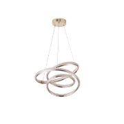 Imagine Lumină suspendată din aluminiu rotund LED 38W 3000Lm 3000K Ø500X1200mm aurie Arte Illumina Saturn