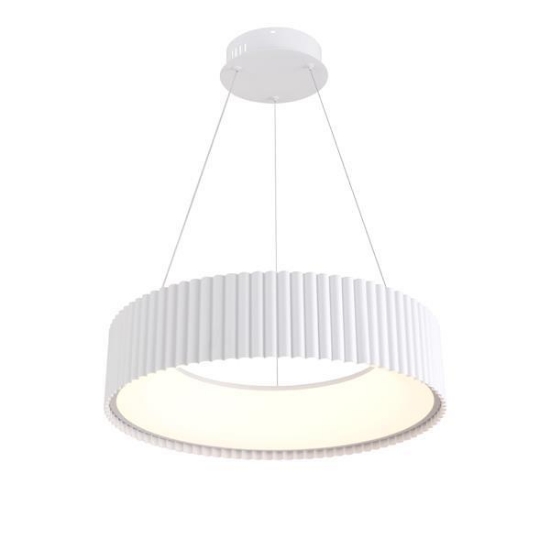 Imagine Lumină suspendată metal-acrilică rotundă LED 30W 2262Lm 3000K Ø470X1325mm albă Arte Illumina Hallo