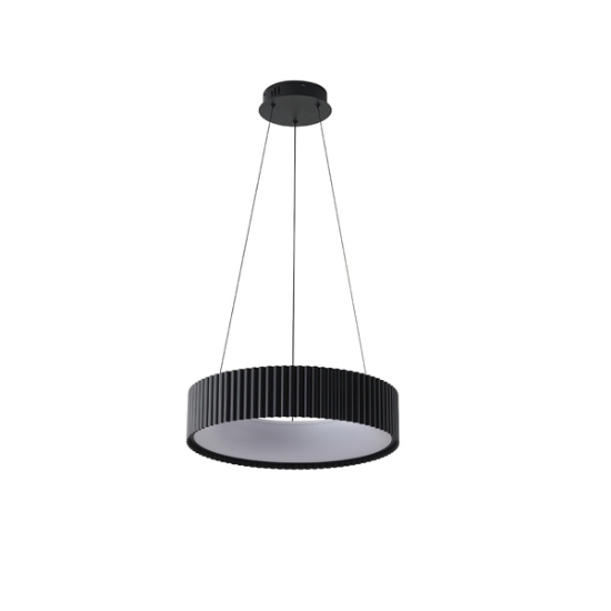 Imagine Lumină suspendată metal-acrilică rotundă LED 30W 2262Lm 3000K Ø470X1325mm negru Arte Illumina Hallo