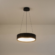 Imagine Lumină suspendată metal-acrilică rotundă LED 30W 2262Lm 3000K Ø470X1325mm negru Arte Illumina Hallo