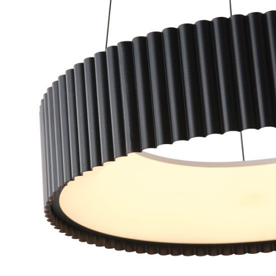 Imagine Lumină suspendată metal-acrilică rotundă LED 30W 2262Lm 3000K Ø470X1325mm negru Arte Illumina Hallo