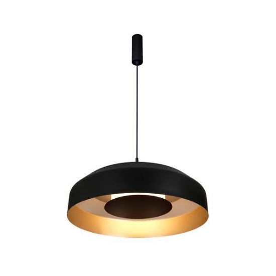 Imagine Lampa suspendată metal-acrilic rotund LED 20W 1482Lm 3000K Ø400mm negru-auriu Arte Illumina Stigma
