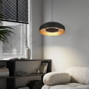 Imagine Lampa suspendată metal-acrilic rotund LED 20W 1482Lm 3000K Ø400mm negru-auriu Arte Illumina Stigma
