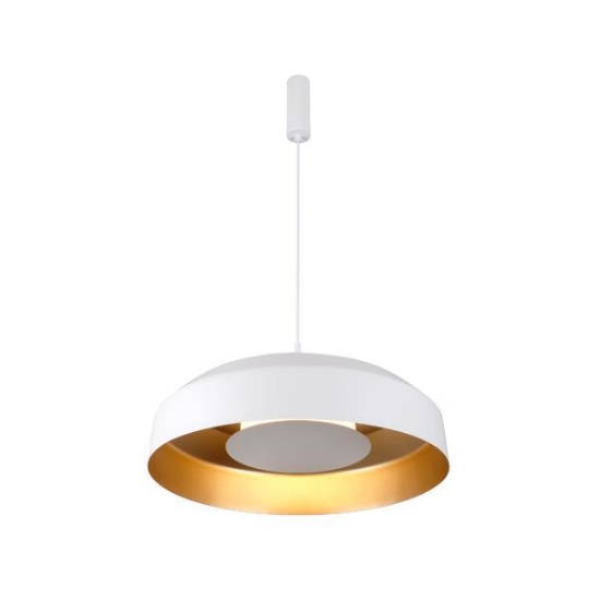 Imagine Lumină suspendată metal-acrilică rotundă LED 20W 1482Lm 3000K Ø400mm alb-aurie Arte Illumina Stigma
