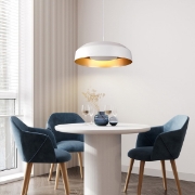 Imagine Lumină suspendată metal-acrilică rotundă LED 20W 1482Lm 3000K Ø400mm alb-aurie Arte Illumina Stigma
