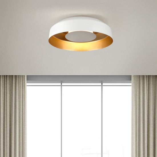 Imagine Lumină de tavan metal-acrilic rotund LED 20W 1482Lm 3000K Ø400X120mm alb-aurie Arte Illumina Stigma