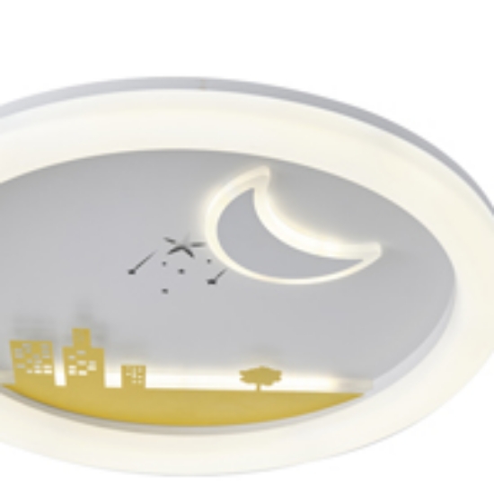 Imagine Lumină de plafon metal-plastic LED 60W 5940Lm 3CCT (3000-4000-6500K) 480X65mm alb-galben Arte Illumina Alegre
