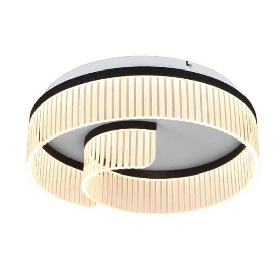Imagine Lumină de plafon acrilică metal-aluminiu-acrilic LED 18W 1000Lm 3000K Ø500X150mm transparent-negru Arte Illumina Aurora