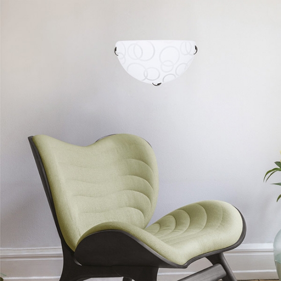 Imagine Aplica de perete din sticlă 1X27 Max 15W 300X160X90mm Alb-Silver Arte Illumina Leia