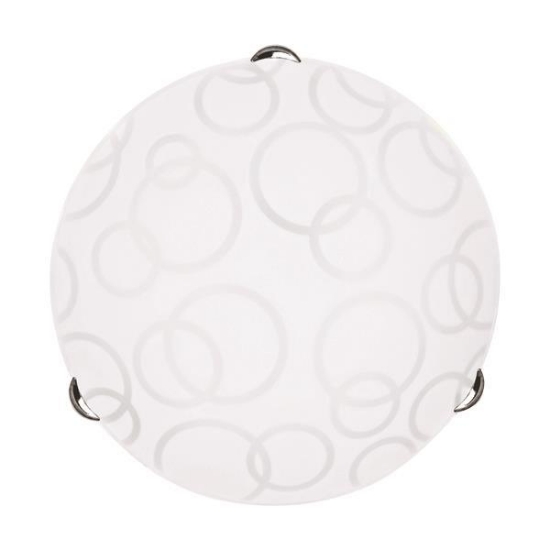 Imagine Lampa de plafon cu sticlă 1xE27 Max 15W Ø300x90mm alb-argintiu Arte Illumina Leia