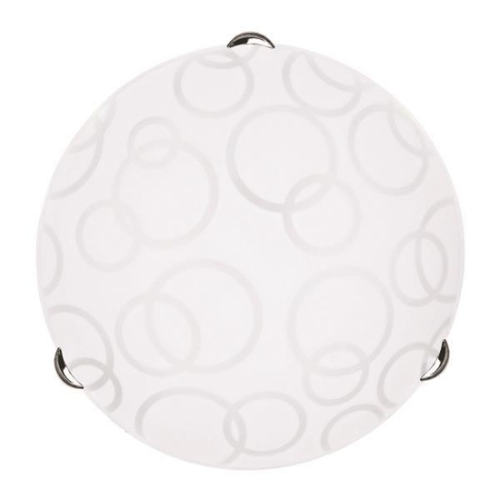 Imagine Lumină de plafon cu sticlă 2XE27 Max 15W Ø400X90mm Alb-Silver Arte Illumina Leia