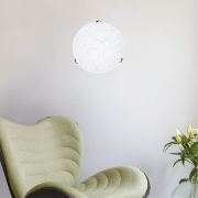 Imagine Lumină de plafon cu sticlă 2XE27 Max 15W Ø400X90mm Alb-Silver Arte Illumina Leia