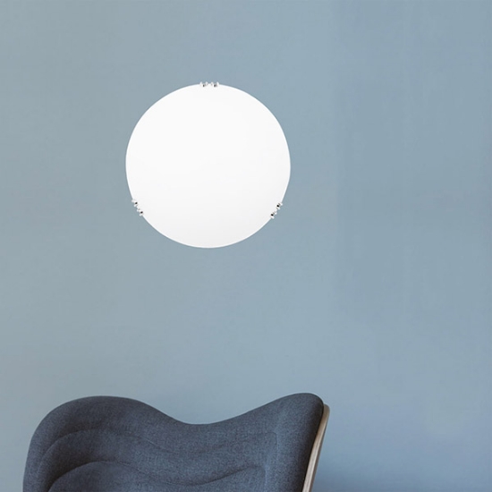 Imagine Lumină de plafon cu sticlă 1xE27 Max 15W Ø300x90mm Alb-Silver Arte Illumina Paros