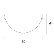Imagine Aplica de perete din sticlă 1xE27 Max 15W 300x90mm Alb-Silver Arte Illumina Eris
