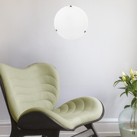 Imagine Lumină de plafon cu sticlă 2XE27 Max 15W Ø400mm Alb-Silver Arte Illumina Eris