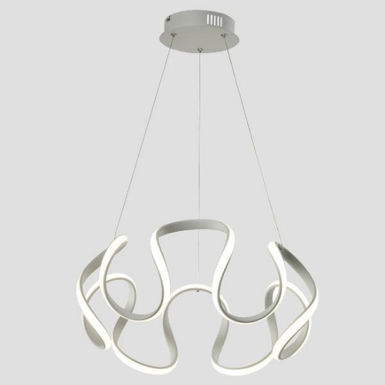 Imagine Lampa suspendată din aluminiu rotund LED 60W 3200Lm 3CCT (3000-4000-6000K) Ø520X1200mm 100-277V alb Arte Illumina Loop